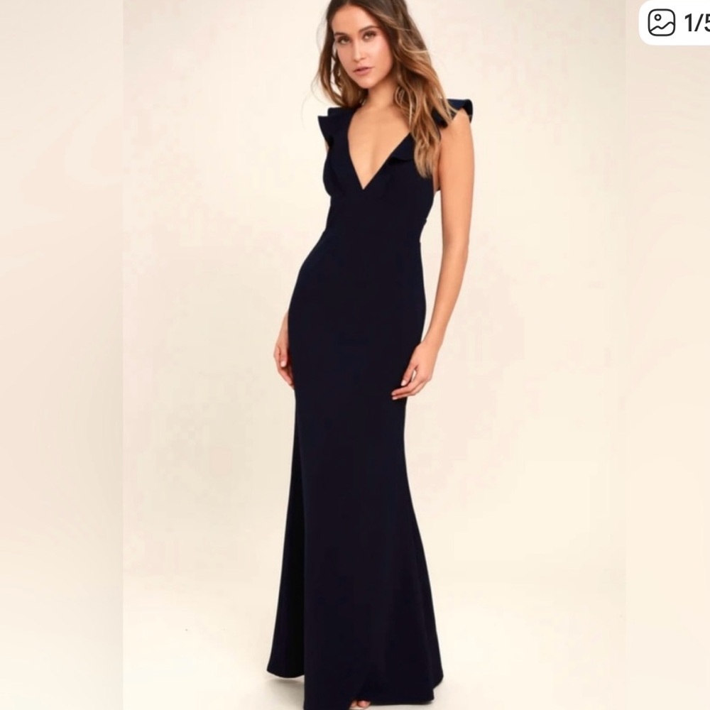 Lulus Perfect Opportunity Navy gown